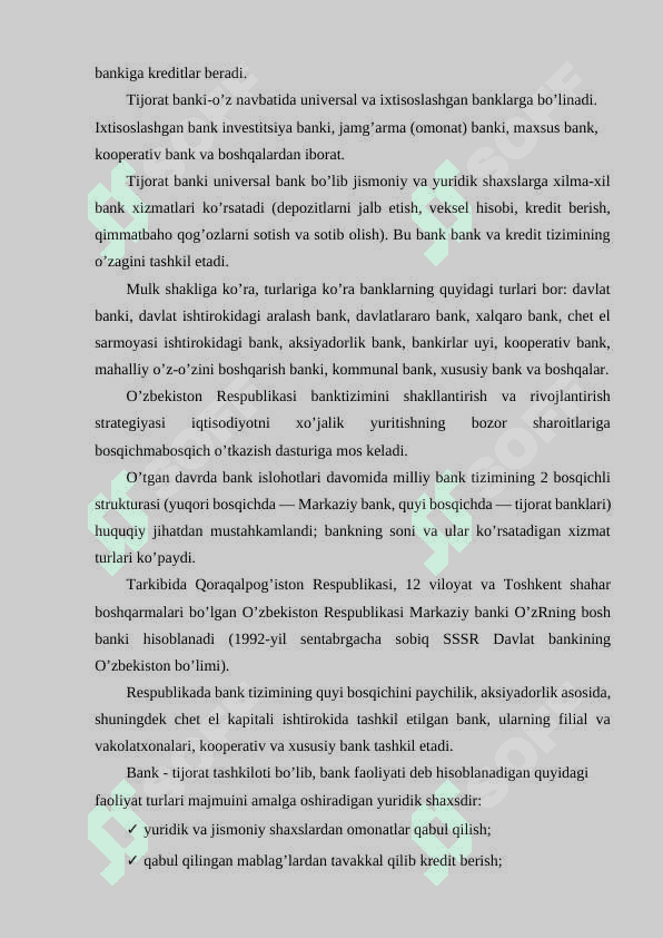 Tijorat banklari va uning funksiyalari 4