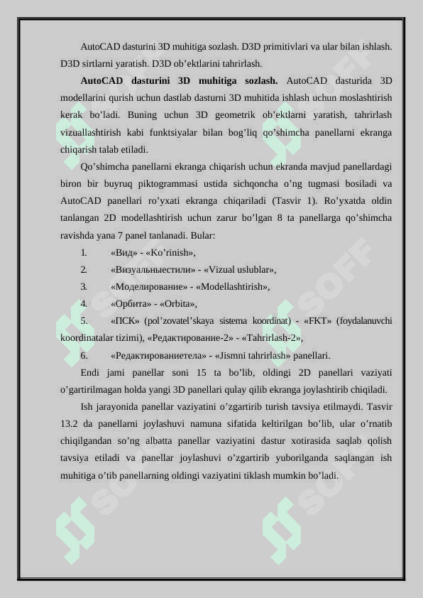 AutoCAD dasturida grafik obyektlar yaratish 2