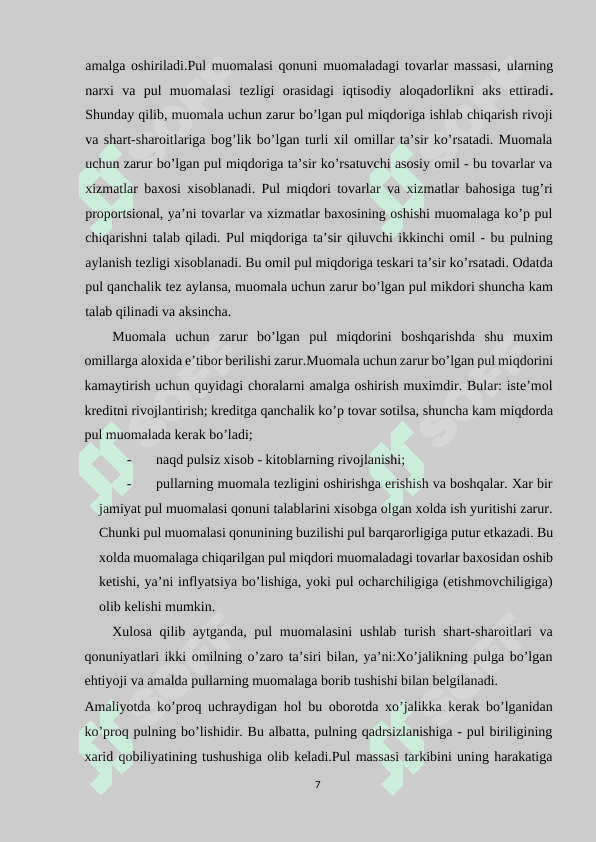 PUL MUOMALASI.KREDIT TIZIMI VA BANKLAR. 8