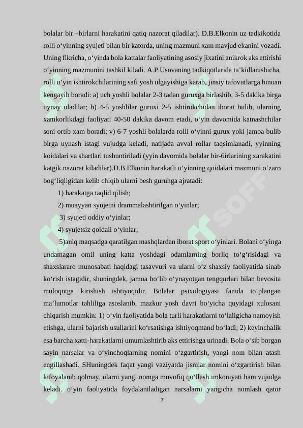 MAKTABGACHA YOSHDA PSIXIK TARAQQIYOTDA ROLLI O‘YINLARNING AHAMIYATI 7