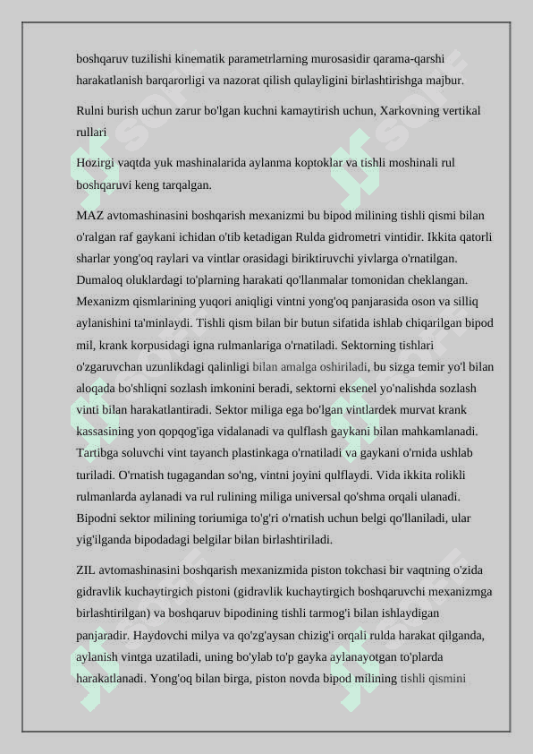 Avtomobillarning rul boshqarmasi 4