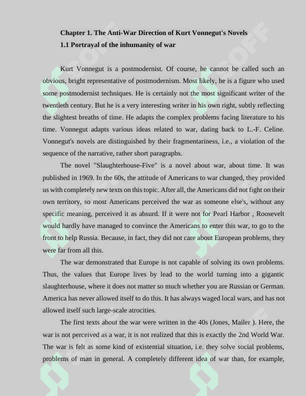 Satiric-science-fiction in words by Kur Vonnegut 5