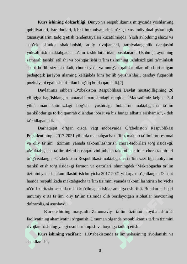 “O’zbekistonda ta‘lim sohasining rivojlanishi ” 3