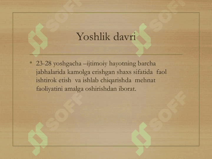 Yetuklik davri 3