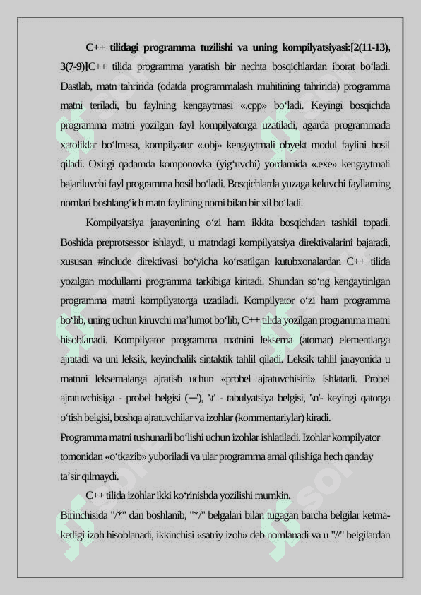 C ++ tilda Sinf tushunchasi 2