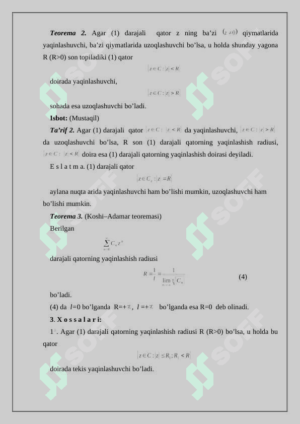 Darajali qatorlar 4