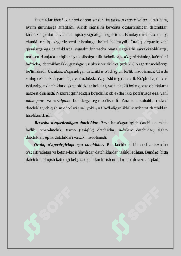 Datchiklar tafsiflari 3