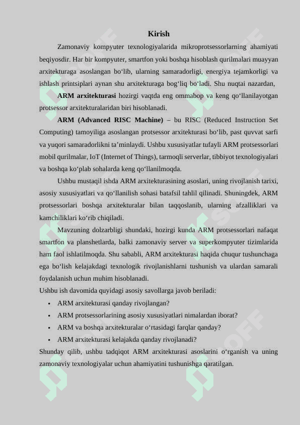 ARM arxitekturasi asoslari 3