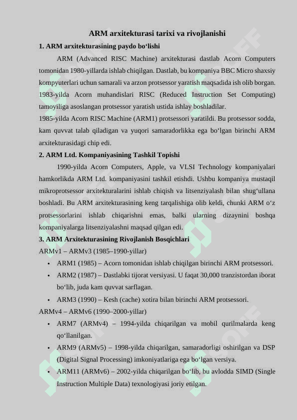 ARM arxitekturasi asoslari 4