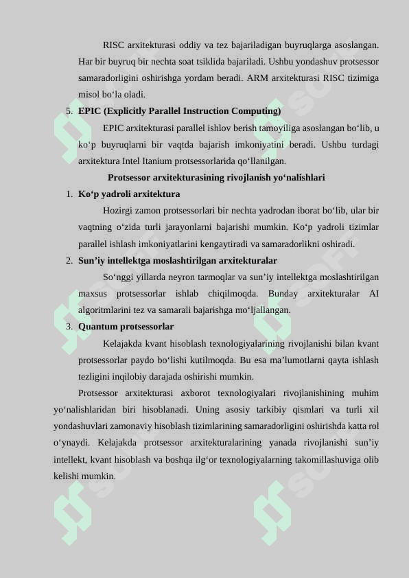 RISC va CISC protsessorlar o‘rtasidagi farqlar 6