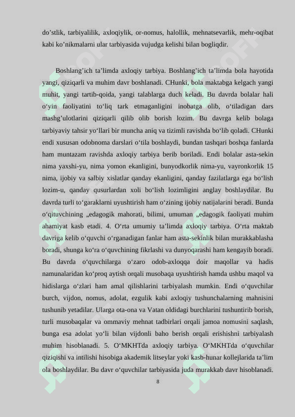 MILLIY QADRIYAT VA AN’ANALAR ORQALI O‘QUVCHILARNI TARBIYALASH YO‘LLARI 8