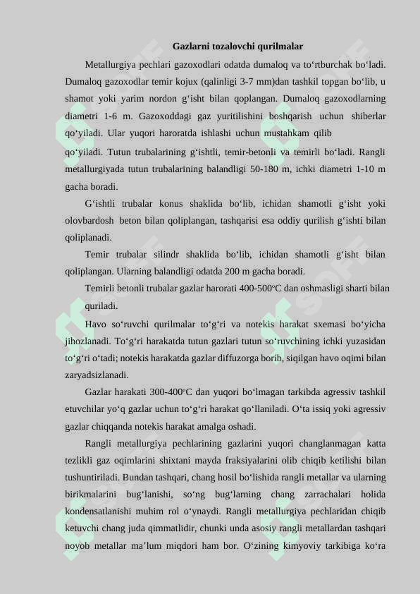 Metallurgik pechlarning gazoxod tizimi 4
