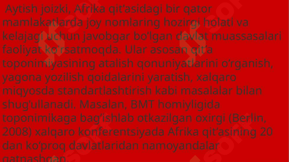 Afrika toponimlar 3