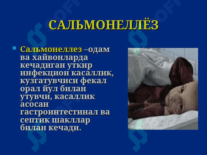 Сальмонеллез. Овкатдан захарланиш. Ботулизм. 2