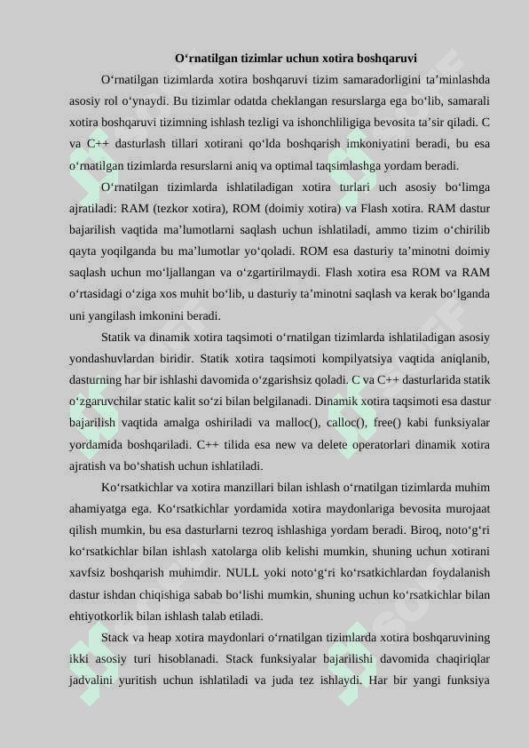 O‘rnatilgan tizimlarda C++ dasturlash asoslari 8