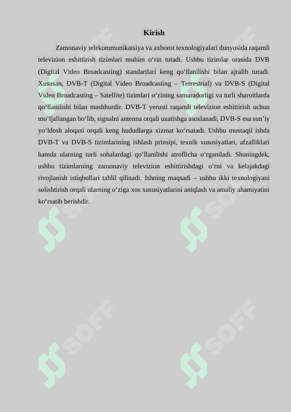 DVB-T va DVB-S tizimlarining ishlash prinsplari va qo’llanilishi 3
