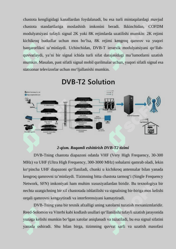 DVB-T va DVB-S tizimlarining ishlash prinsplari va qo’llanilishi 7