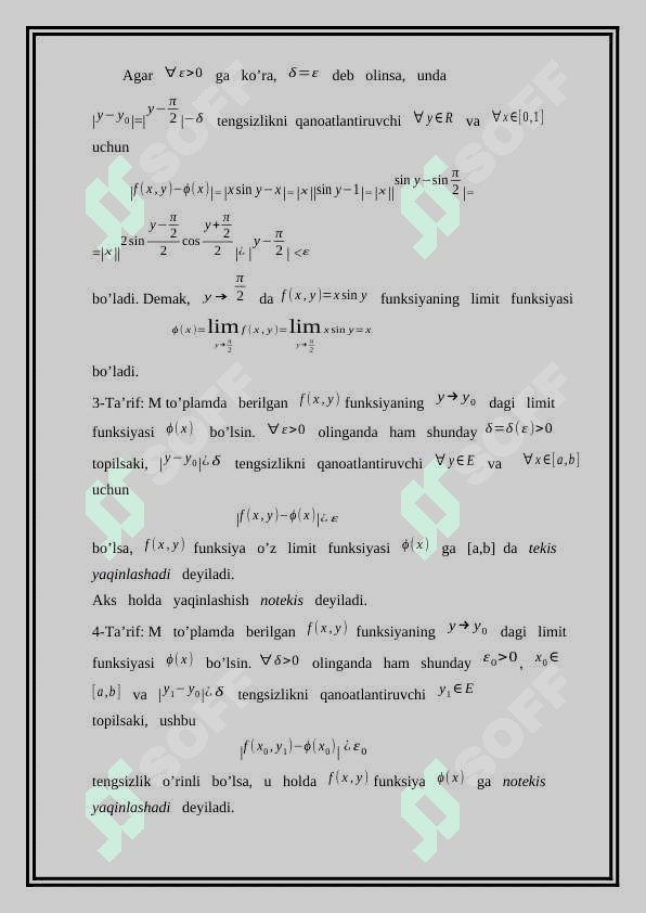 Parametrga bog’liq integrallar 5