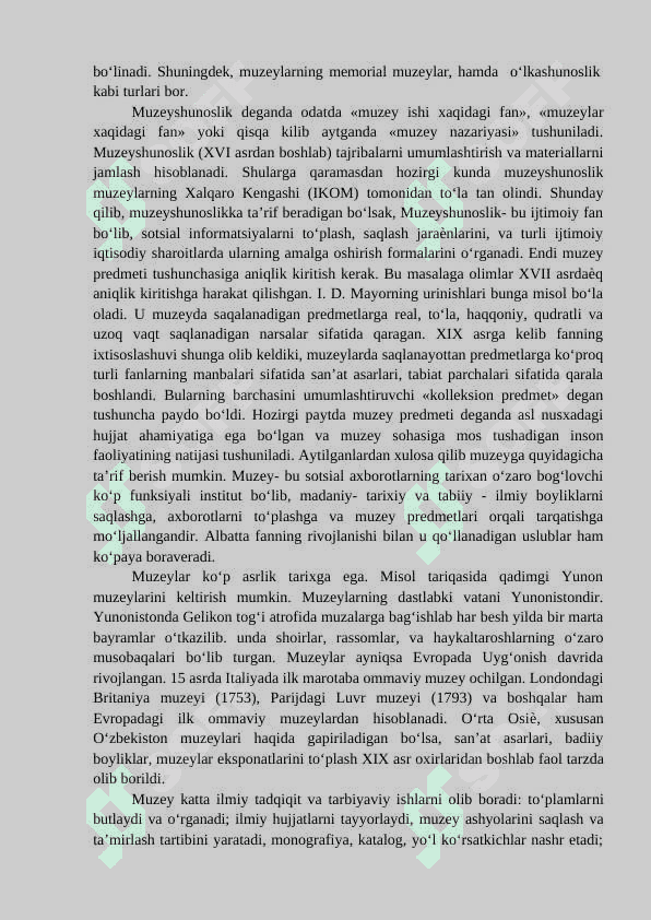 MUZEYLARNING O‘QUV-TARBIYAVIY ISHLARDA TUTGAN O‘RNI 3
