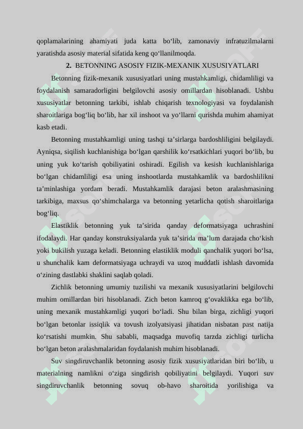 Betonning fizik-mexanik xususiyatlarini laboratoriyada tahlil qilish usullari 3