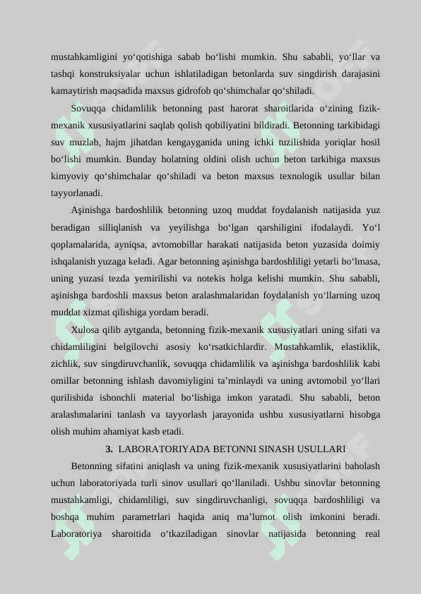 Betonning fizik-mexanik xususiyatlarini laboratoriyada tahlil qilish usullari 4