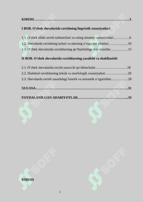 O‘zbek shevalarida ravish va uning yasalishi 2