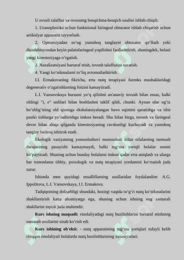 RINOLALIK BOLALAR NUTQINING OʻZIGA XOS XUSUSIYATLARI VA OLIB BORILADIGAN KORREKTSION ISHLAR 3