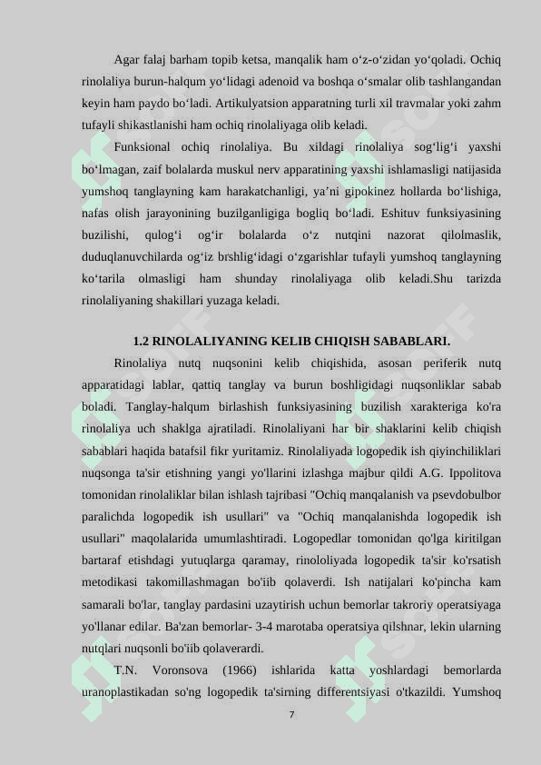 RINOLALIYADA  TOVUSHLARNI  NUTIQQA  QO'YISHNING  O'ZIGA XOS  XUSUSIYATLARI 7