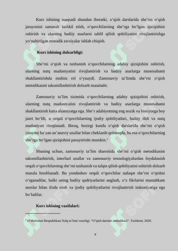 O'qish darslarida she'rni o'qish metodikasi. 4