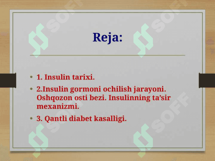 INSULIN TARIXI VA RIVOJLANISHI DAVRI 2