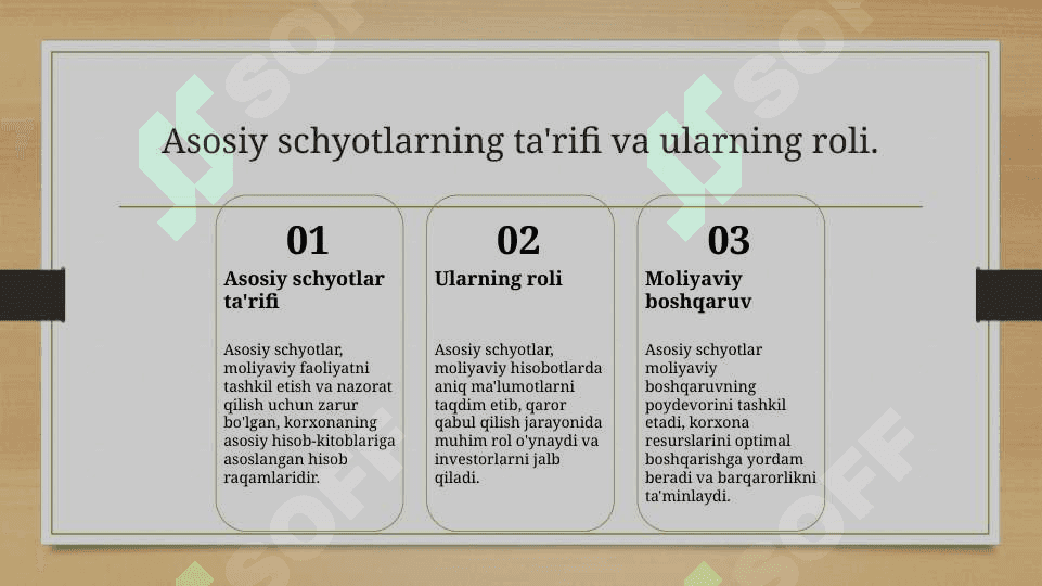 Asosiy schyotlar toʻgʻrisida tushuncha va ularning xususiyatlari 4