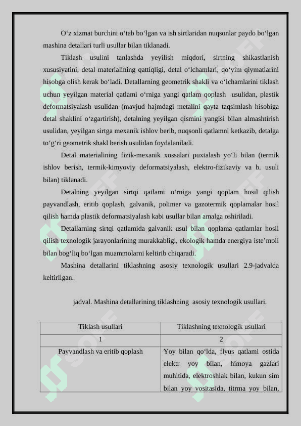 Detallarni buyash usullari 2