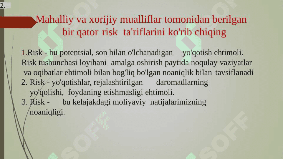 Tavakkalchilikni vujudga kelish sabablari 4