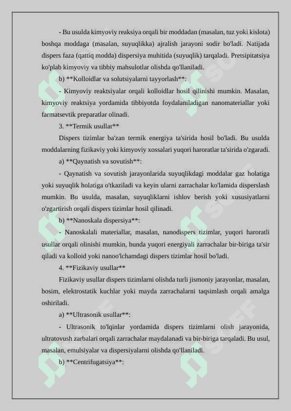 Dispers sistemalarni olish usullari 3