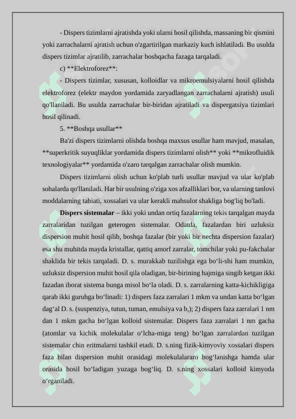 Dispers sistemalarni olish usullari 4