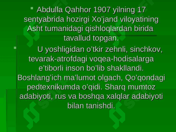 Abdulla Qahhorning hayoti va ijodi 4