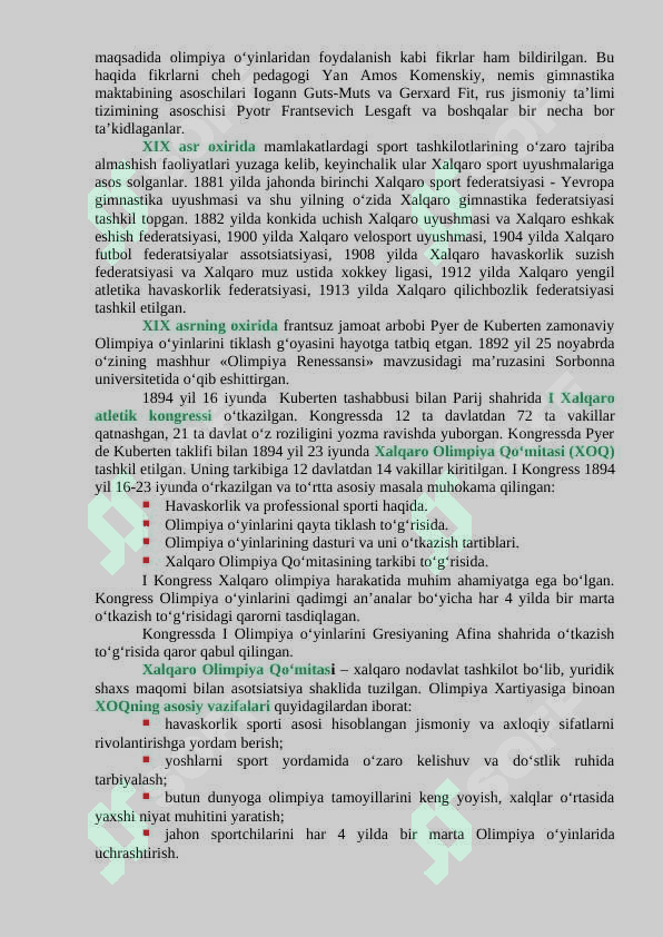 Zamonaviy olimpiya o‘yinlarining qayta tiklanishi. Tarixiy sharh. 3