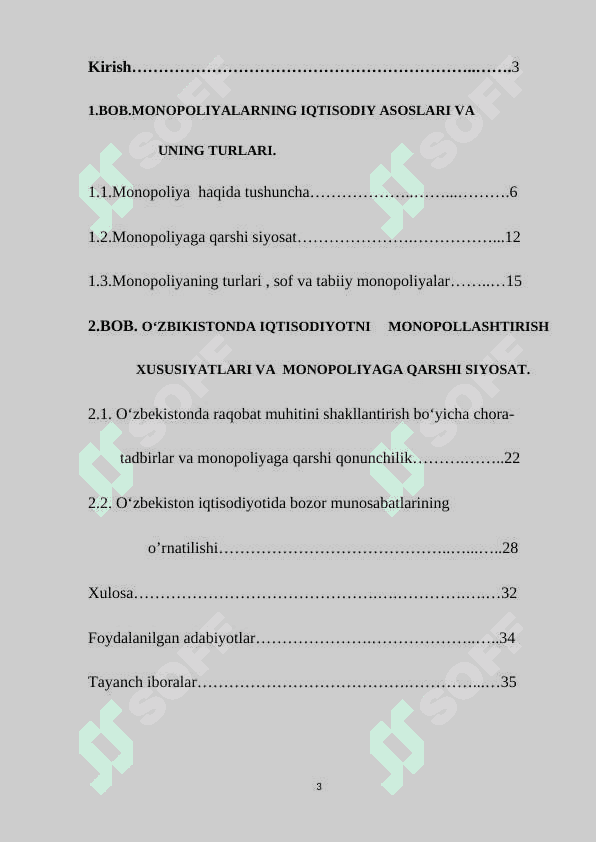Monopoliyalar, ularning amal qilishi  va tartibga solish xususiyatlari 3