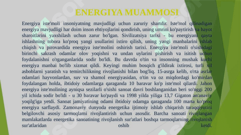“Energiya, oziq ovqat, chuchuk suv va xomashyo muammolari” 3