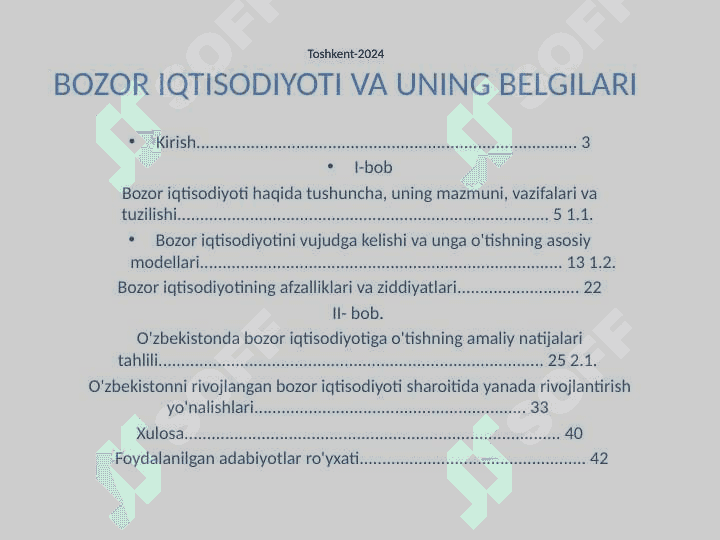 BOZOR IQTISODIYOTI VA UNING BELGILARI 2