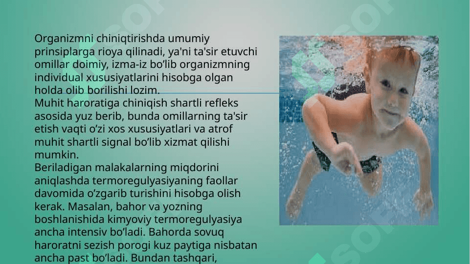 Organizmni chiniqtirish usuli 2