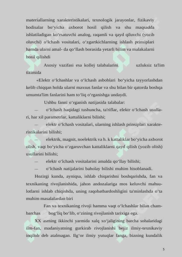 Elektr kattaliklarni diskiret usulda o’lchash 5