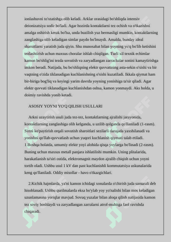 Elektr uchquni va elektr yoyi bilan sirtlarni mustahkamlash 4