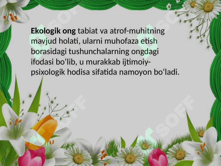 Ekologik tarbiya 6
