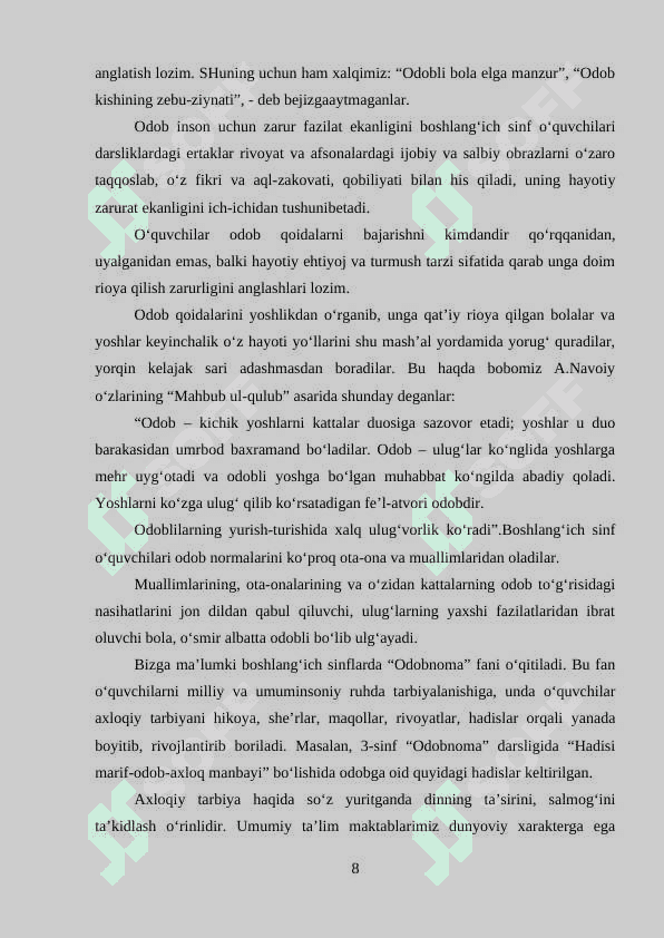 O’quvchilarni tarbiyalashda rivoyat va hadislardan foydalanish.docx 8