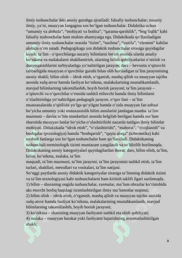 ZAMONAVIY DIDAKTIK KONSEPSIYALAR 8