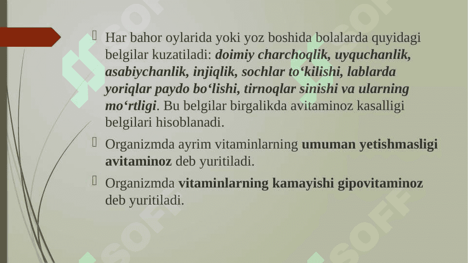 Avitaminoz. Gipovitaminoz. 5