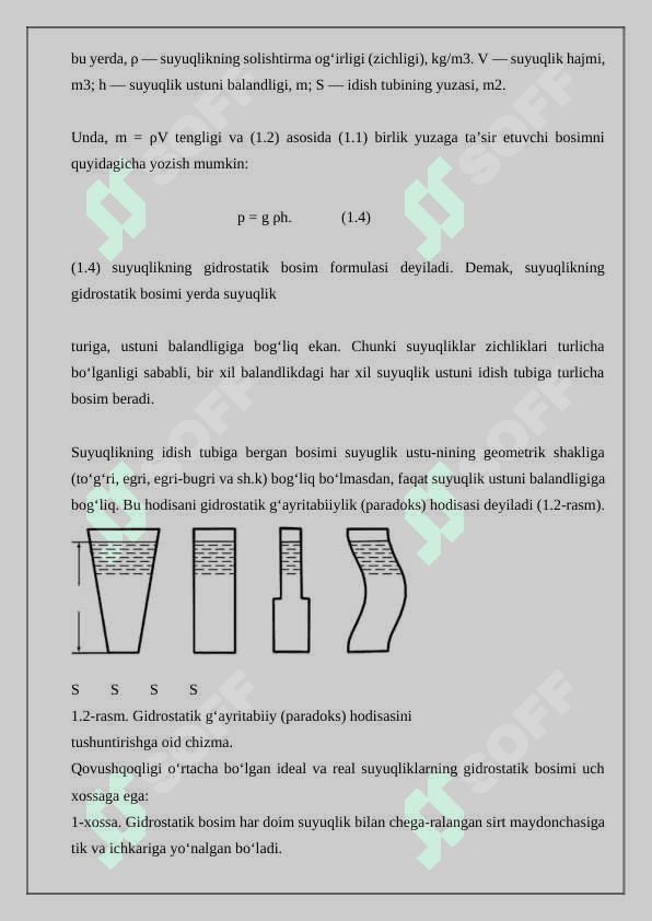 Gidrostatik bosimini aniqlash 4