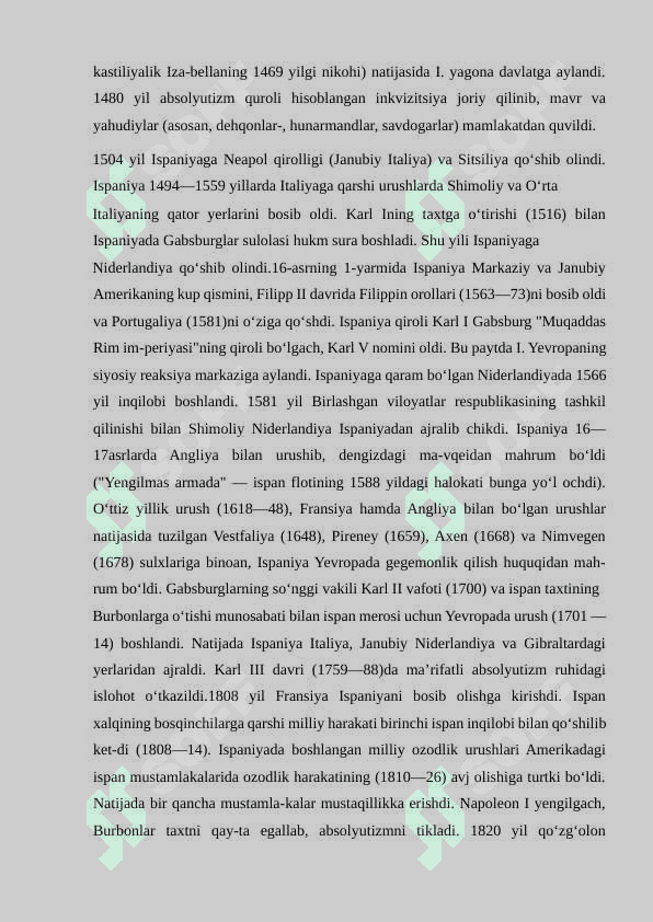 “ISPANIYA DAVLATIGA  IQDISODIY-GEOGRAFIK TAVSIF” 3