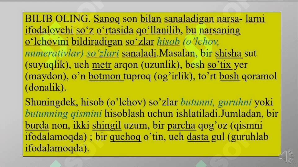 Son so‘z turkumi 8